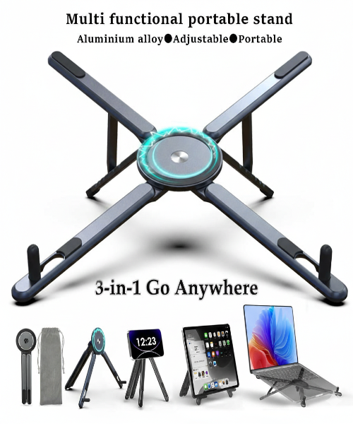 Adjustable 3-in-1 Foldable Laptop, Tablet & Phone Stand