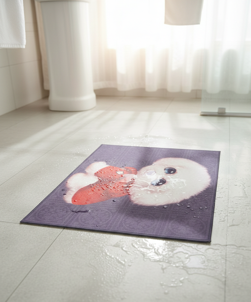 3D Visual Quick-Dry Diatomite Floor Mat – Super Absorbent Anti-Slip Bath Rug