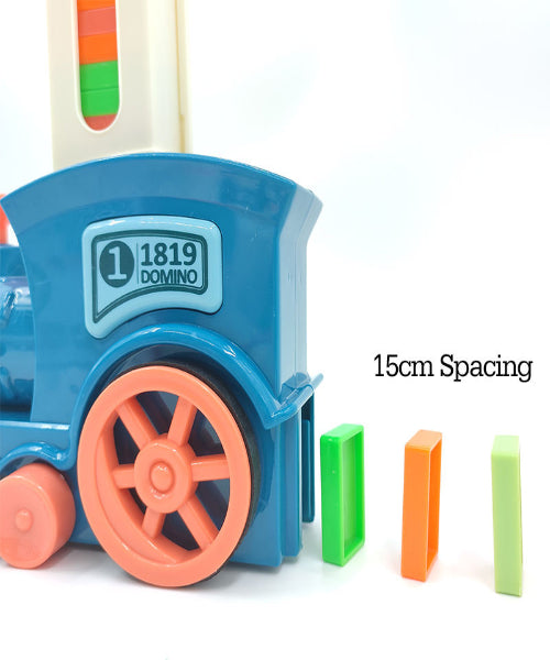 Domino Train Electric Dominoes Automatic Train Sound and Light Kids Toy Cars Gifts