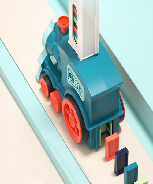 Domino Train Electric Dominoes Automatic Train Sound and Light Kids Toy Cars Gifts