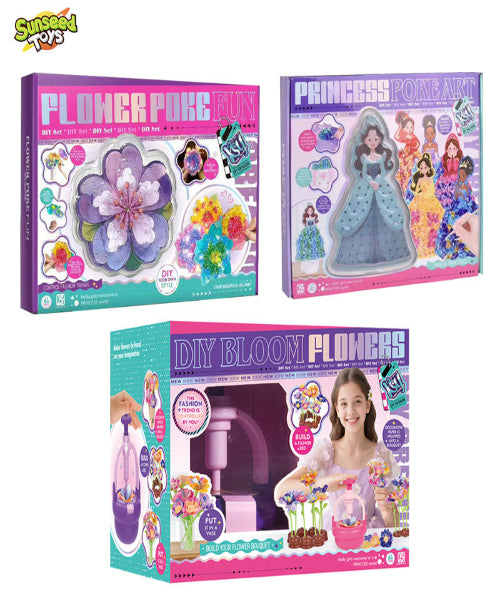 Plastic Fabric Flower Bouquet Making Kit for Girls 2-4 5-7 Years DIY Arts Crafts Toy Embossing Machine for Intelligence