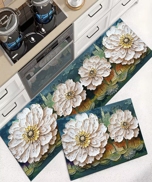 3D Visual Floral Anti-Slip Mat – Quick-Dry Absorbent Doormat & Bath Rug