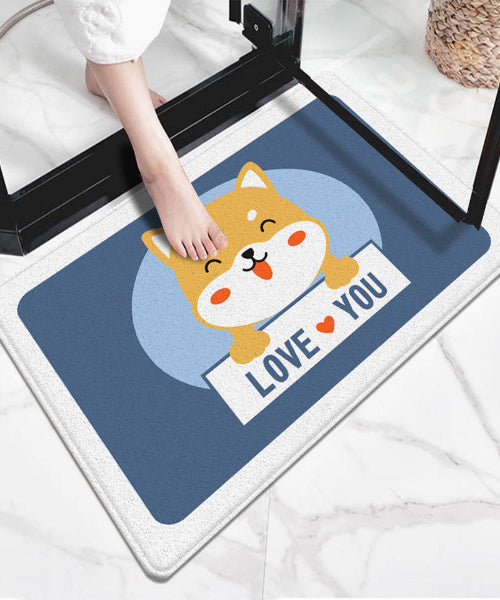 Modern Cartoon Modern Household Bathroom Floor Mat Water-Absorbing Kitchen Entrance Faux Wool Floor Mat