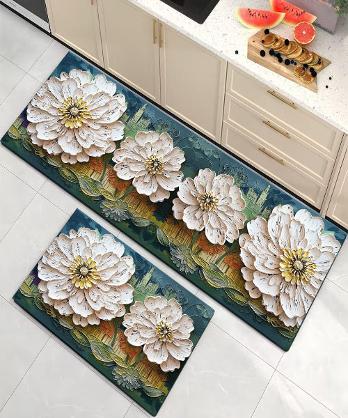 3D Visual Floral Anti-Slip Mat – Quick-Dry Absorbent Doormat & Bath Rug