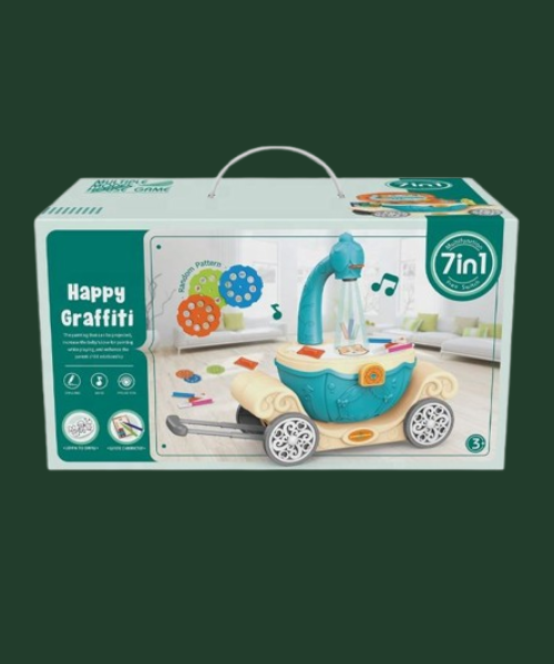 7IN1 Educational Pretend Play Drawing Projector Table Toy Kids Kitchen Set