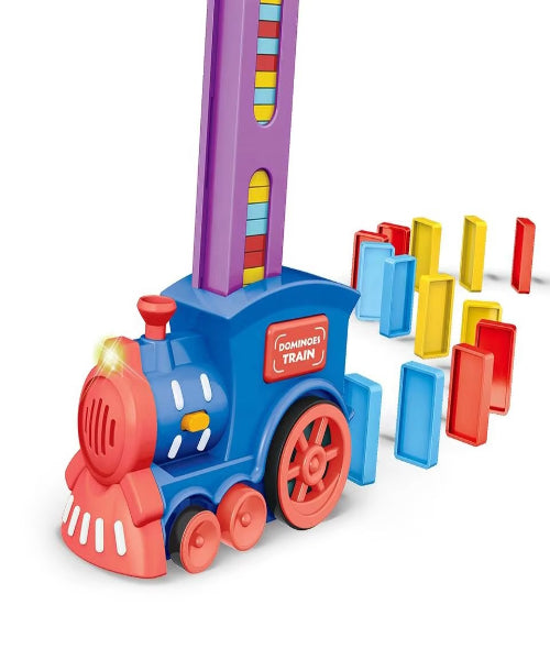 Domino Train Electric Dominoes Automatic Train Sound and Light Kids Toy Cars Gifts