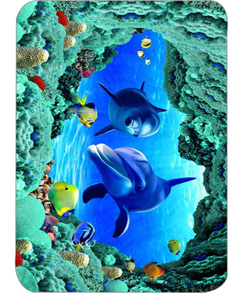 3D Underwater Dolphin Paradise Non-Slip Decorative Floor Mat