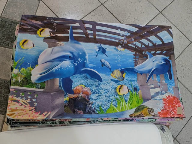 3D Underwater Dolphin Paradise Non-Slip Decorative Floor Mat